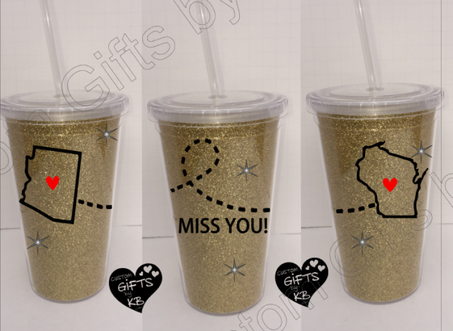 Glitter Miss you Tumbler - Image 3