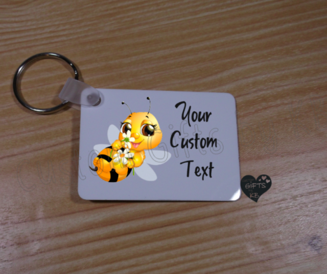 Custom Bee Key Chain with your custom text - Image 4