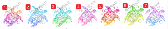 Ombre Sea Turtle Sticker or Water Slide - Image 2