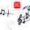 Music Heart Beat Sticker or Water slide ~ Music Tail Sticker