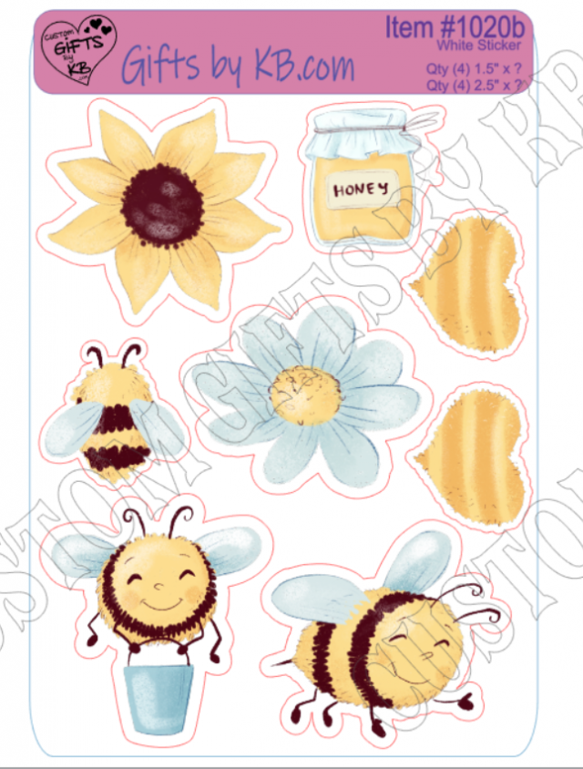 1" - 2.5" Honey Bee Stickers ~ Cute Bee Sticker Sheet - Image 3