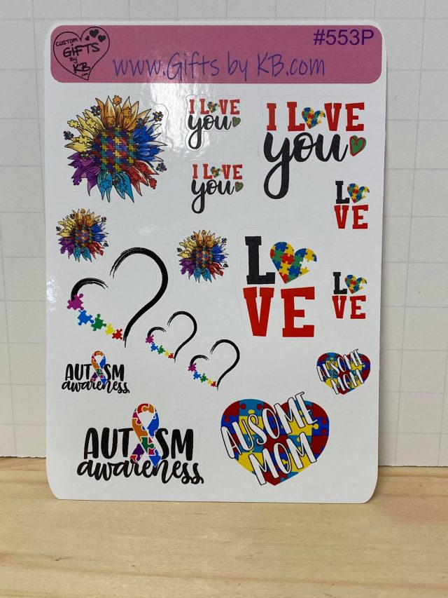 Fall Planner Sticker ~ Cute Gift Givers ~ Autism Love Sticker ~ Christmas Hearts Sticker - Image 4